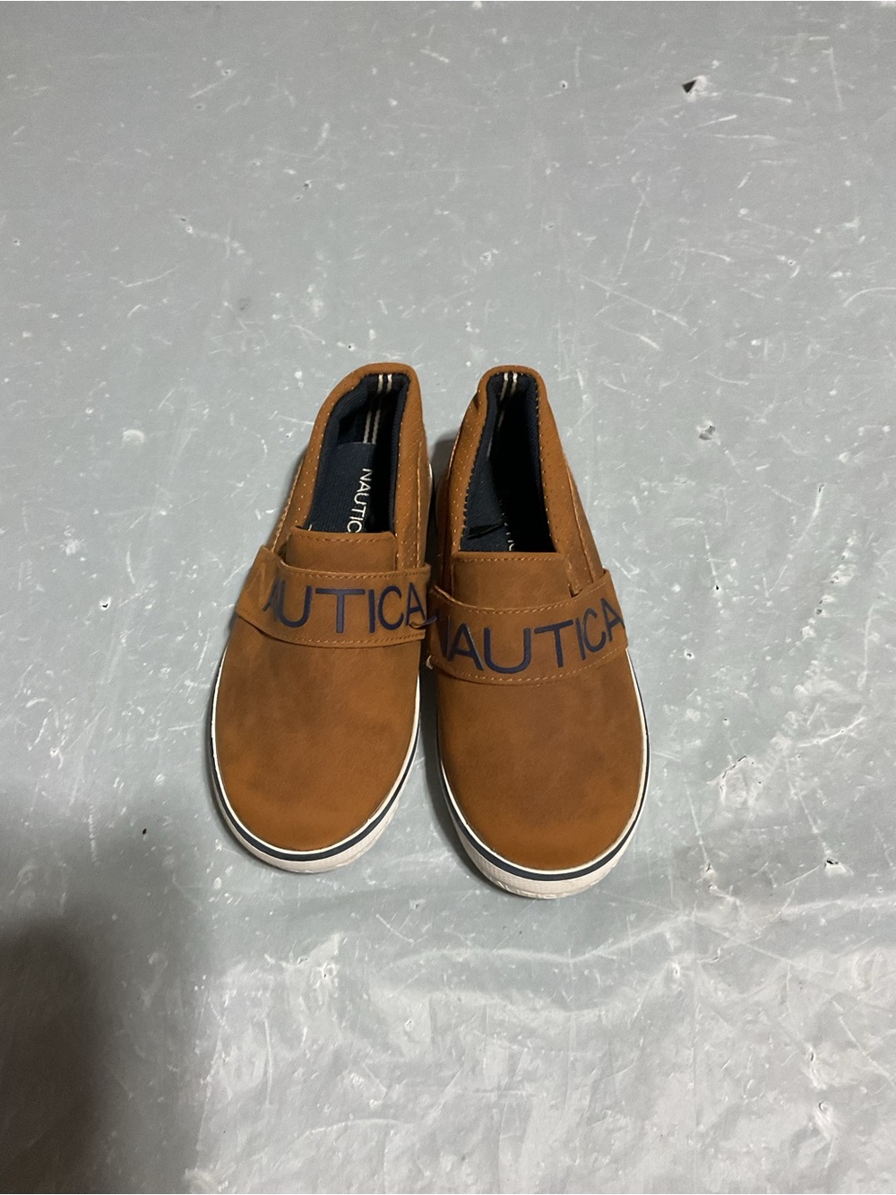 Nautica Men’s Tan Slip-On Loafers with Branded Strap